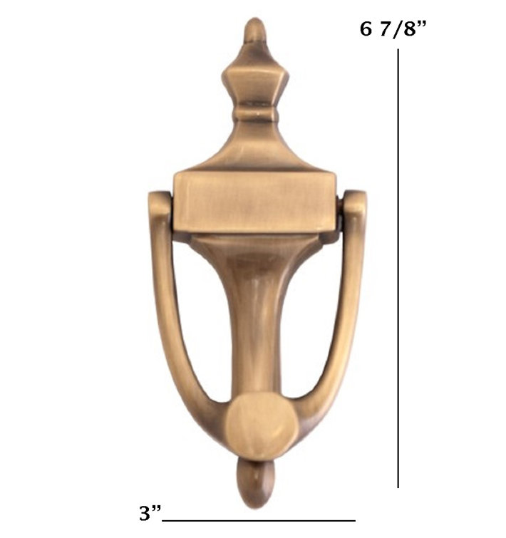 Antique Brass Traditional Ravenna Door Knocker 6-7/8"