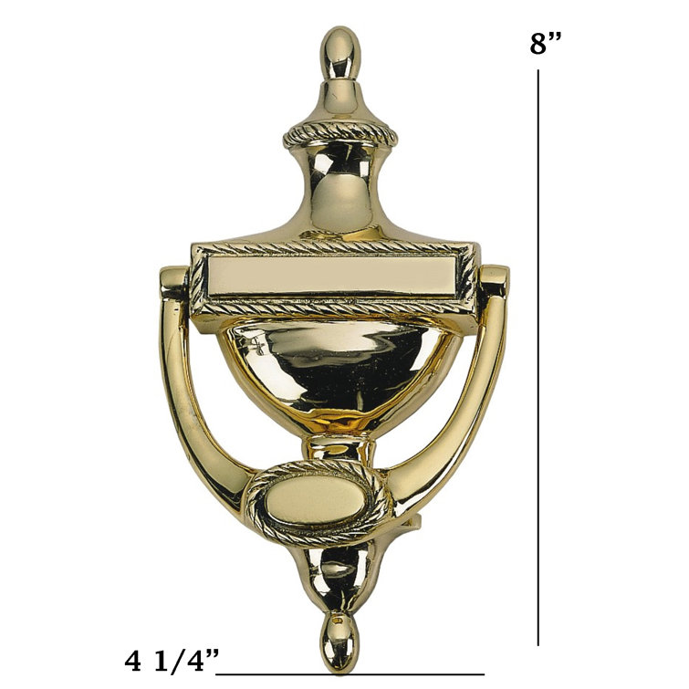 Antique Brass Georgian Style Rope Trimmed Door Knocker