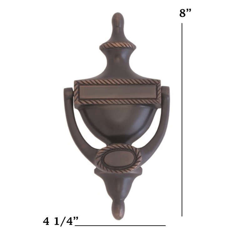 Antique Brass Georgian Style Rope Trimmed Door Knocker