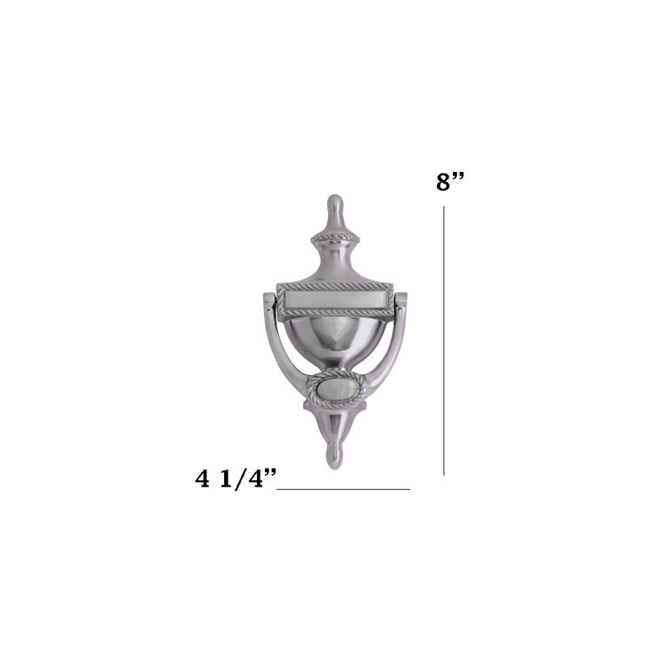 Satin Nickel Georgian Style Rope Trimmed Door Knocker