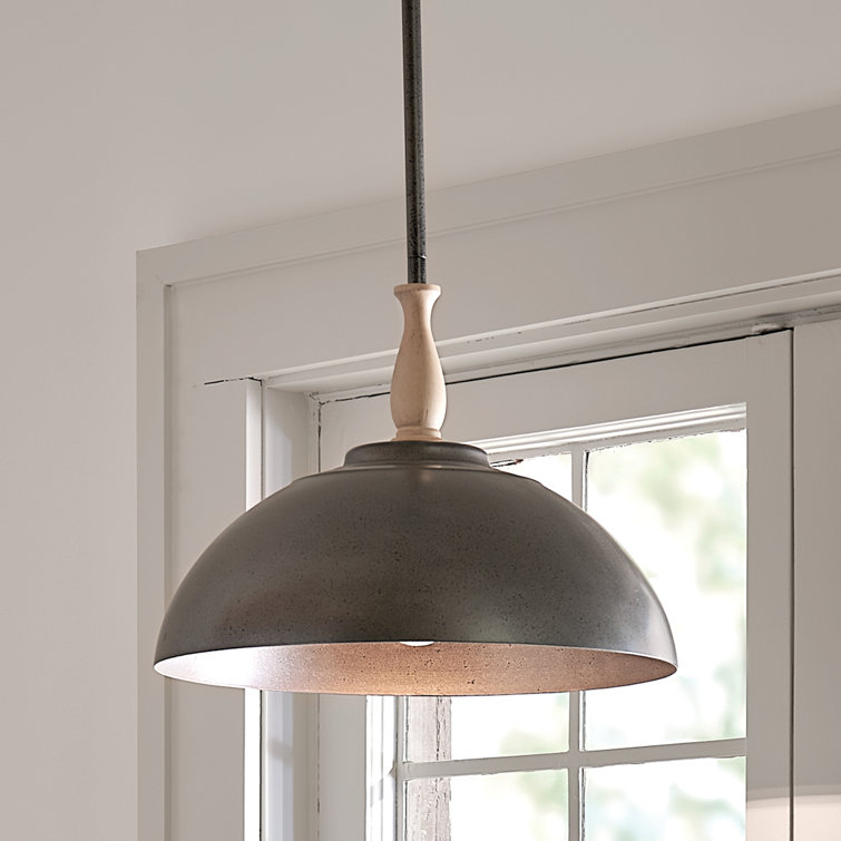 Fira 14" Anvil Iron Steel Indoor/Outdoor Pendant Light