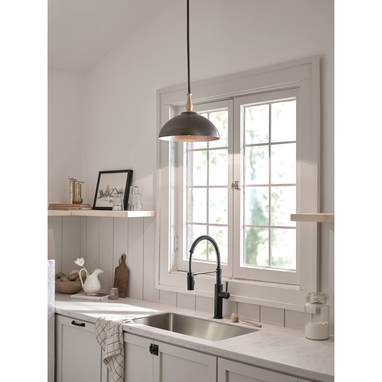Fira 14" Anvil Iron Steel Indoor/Outdoor Pendant Light