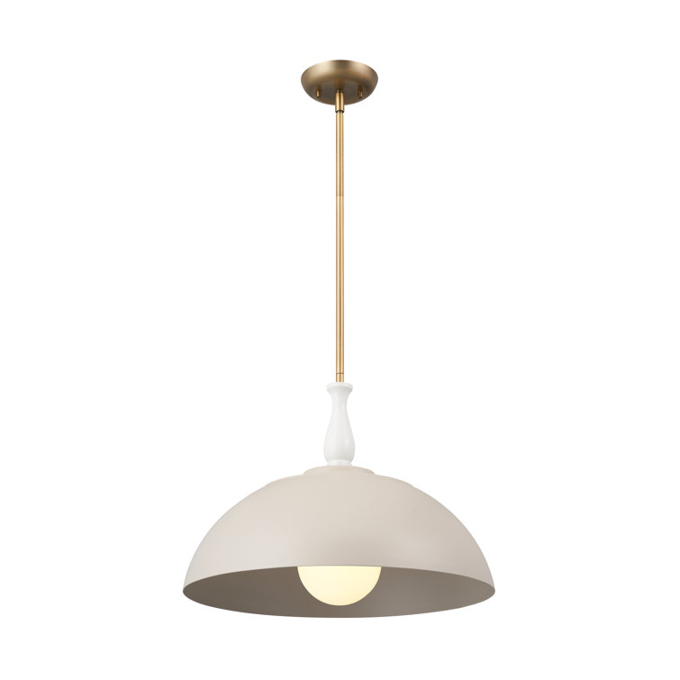 Fira Greige Steel Bowl Pendant with Vintage Spindle Design