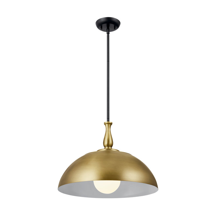 Natural Brass Indoor/Outdoor LED Bowl Pendant Light