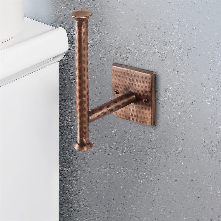Hand Hammered Antique Copper Wall Mount Toilet Paper Holder