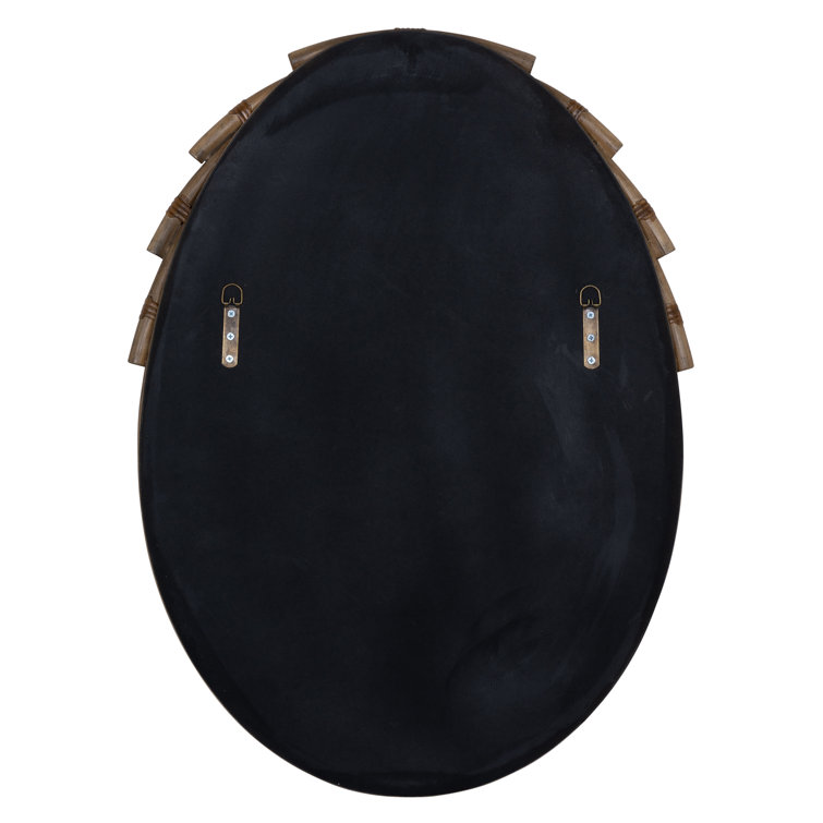 Bohemian Oval Rattan-Wood Wall Mirror