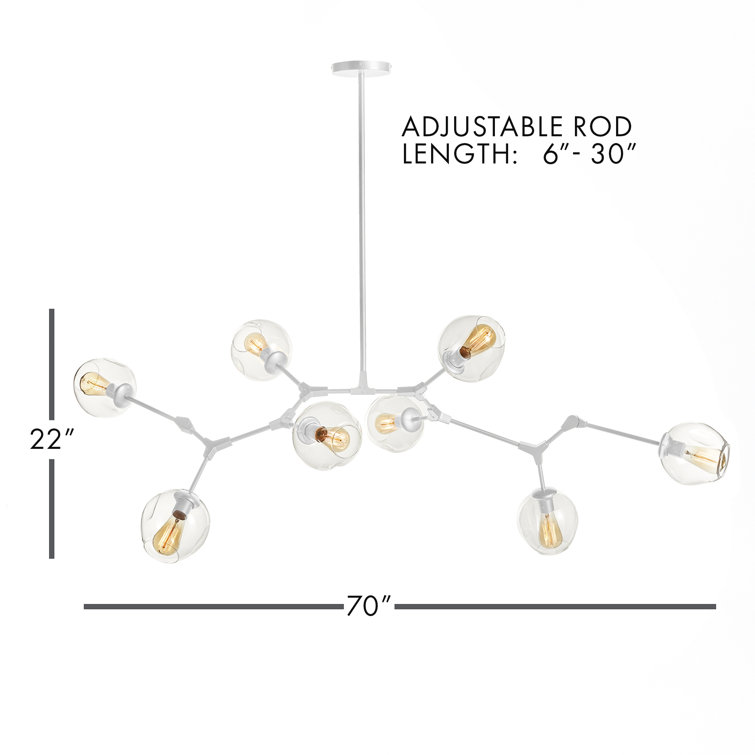 Daniella Matte White Adjustable Globe Chandelier