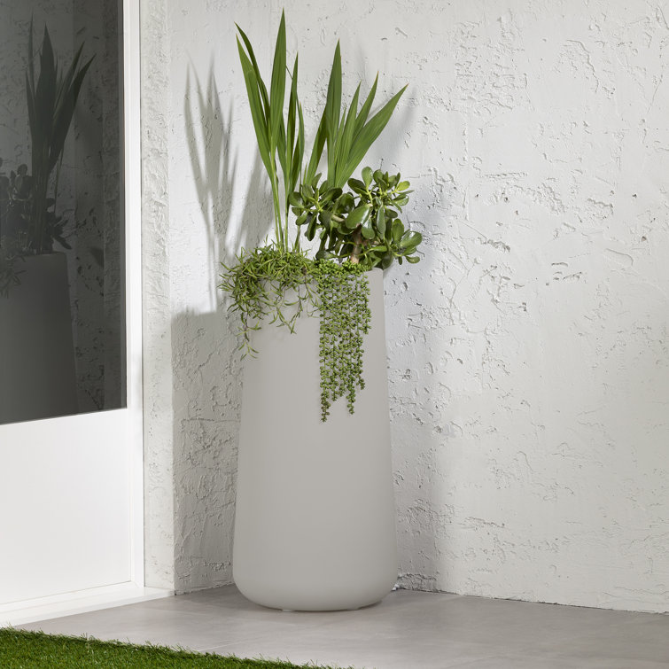 Greige Tall Weather-Resistant Indoor/Outdoor Pot Planter