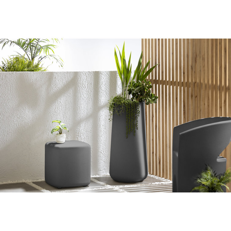 Dalya 16'' Dark Gray Polyethylene Outdoor Side Table