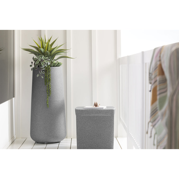 Mottled Gray Tall Outdoor Pot Planter