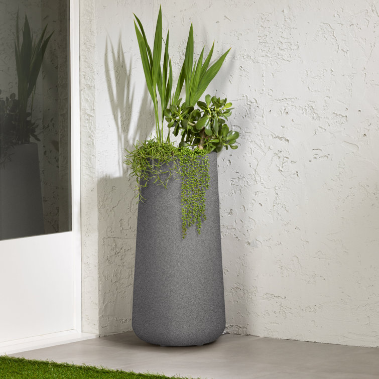 Mottled Gray Tall Outdoor Pot Planter