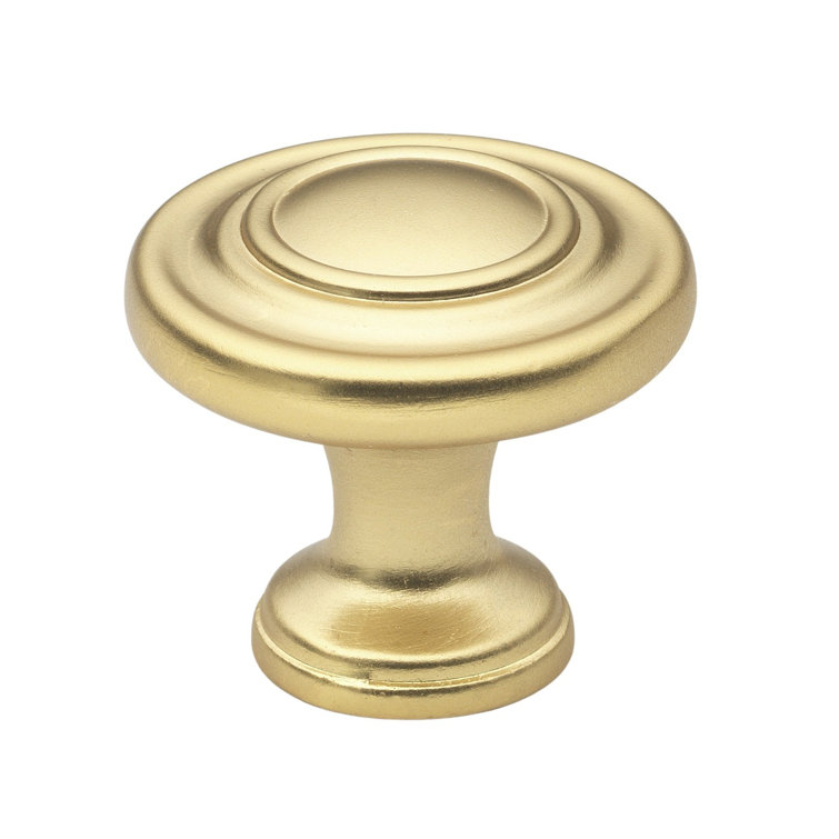 Polished Brass Round Cabinet Knobs with Mounting Hardware, 1.25 in, Pack of 10