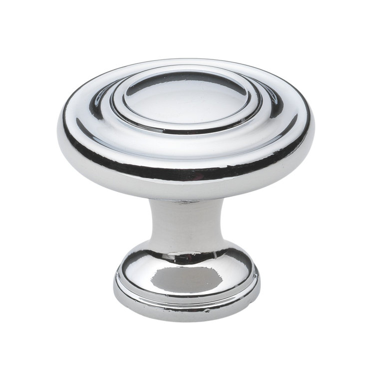 Polished Chrome Round Cabinet Knob with Mounting Hardware