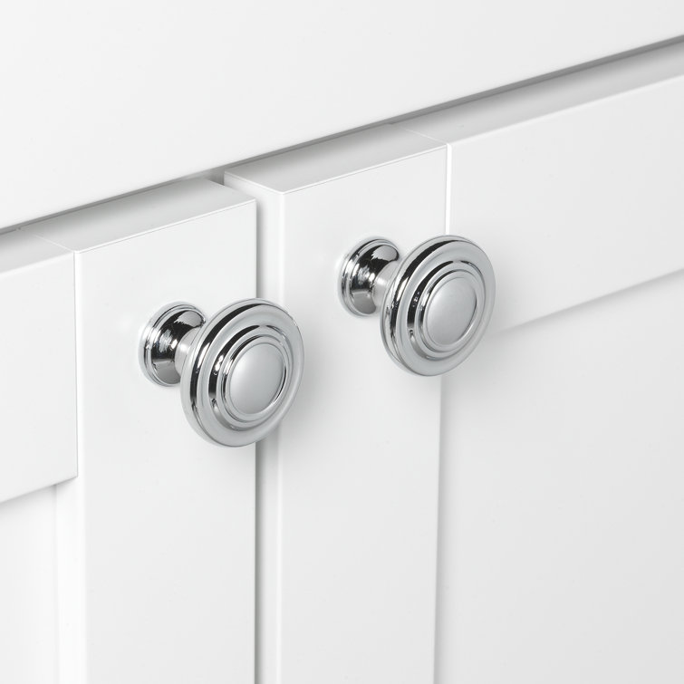 Polished Chrome Round Cabinet Knob with Mounting Hardware