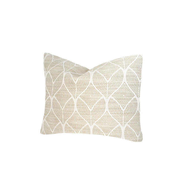 Beige Rectangular Acrylic Lumbar Outdoor Pillow