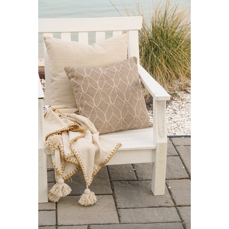 Natural Waves Beige Rectangular Indoor Outdoor Pillow