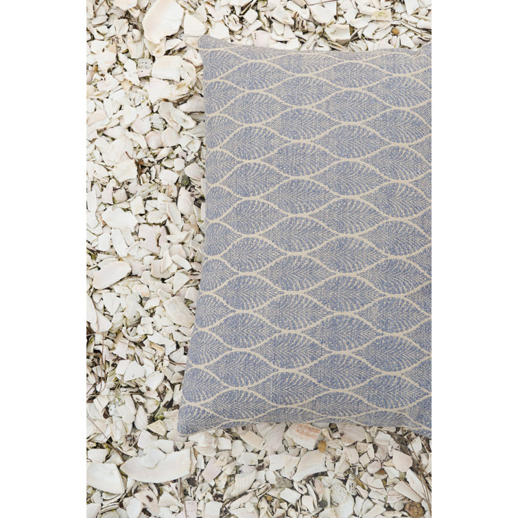 Indigo and White Floral Pattern Indoor Outdoor Pillow 25"
