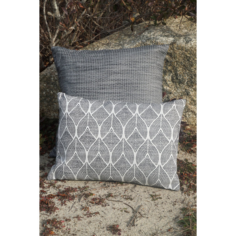Beige Rectangular Acrylic Lumbar Outdoor Pillow