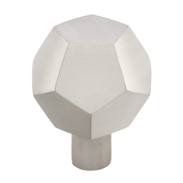 1.5" Brushed Nickel Faceted Round Cabinet Knob Multipack