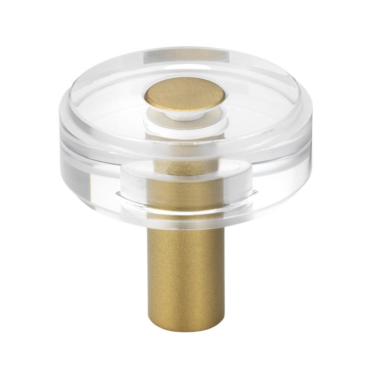 1.5" Round Satin Gold Acrylic Cabinet Knobs