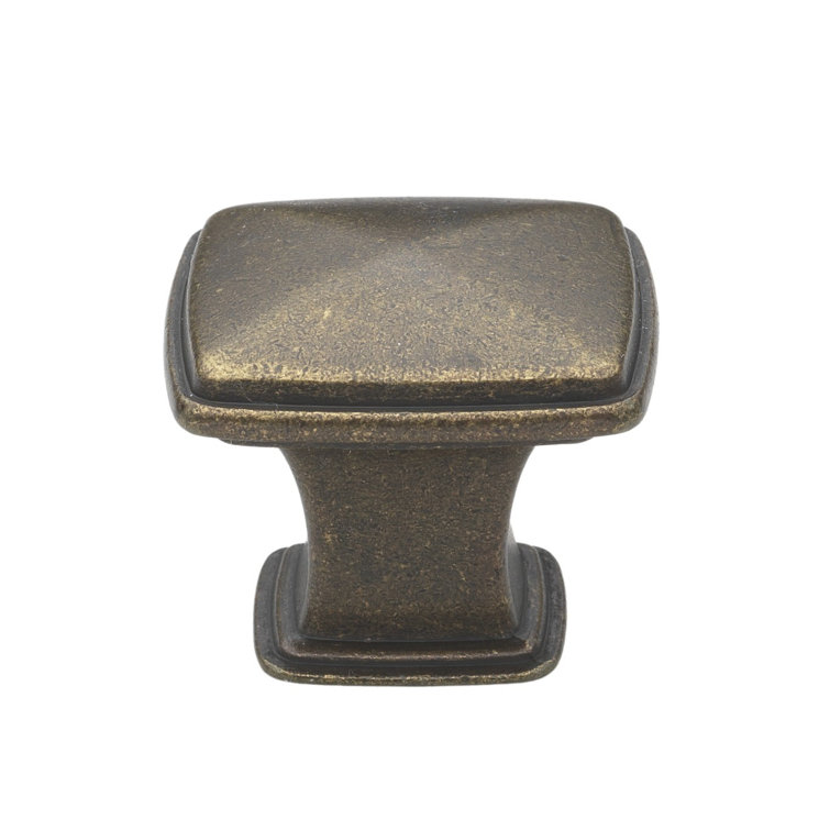 Antique Brass Square Cabinet Knob Multipack with Mounting Hardware