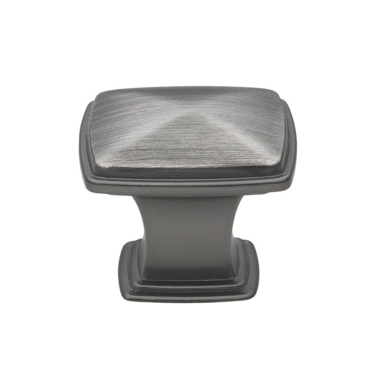 Satin Pewter Square Cabinet Knob with Mounting Hardware