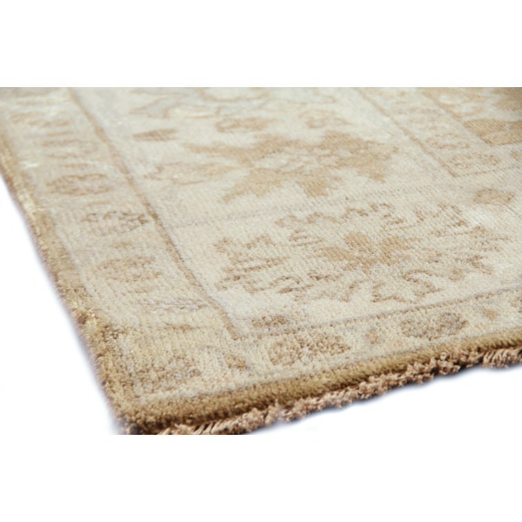 Gray and Brown Hand-Knotted Wool Oriental Area Rug, 12' x 15'