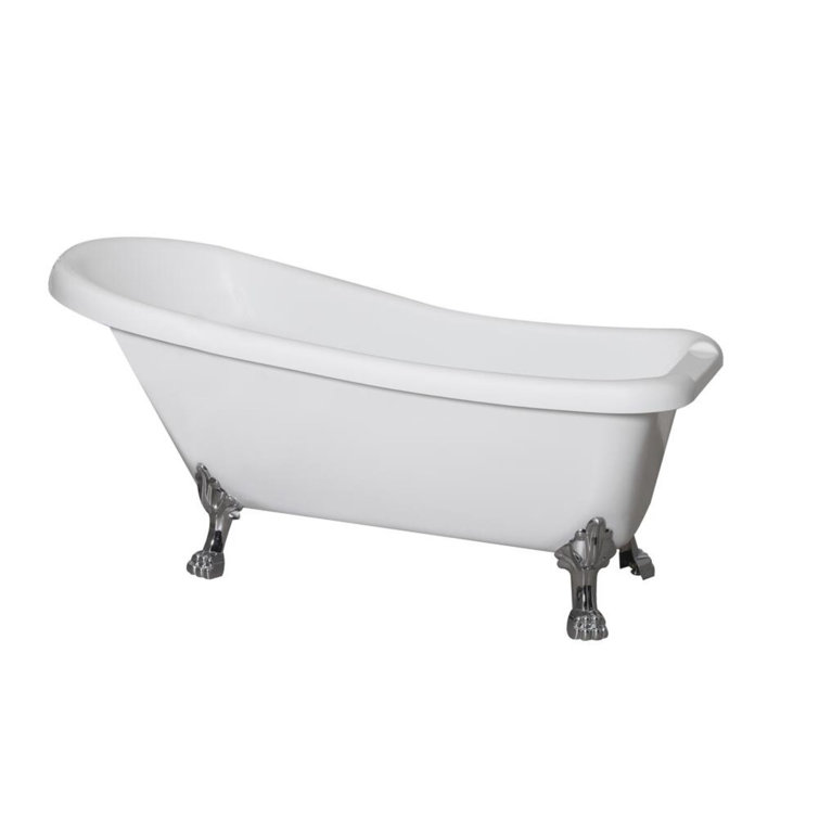 67'' White Acrylic Clawfoot Freestanding Bathtub