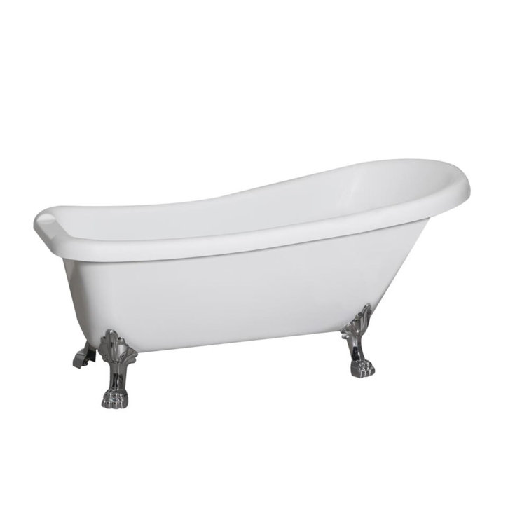 67'' White Acrylic Clawfoot Freestanding Bathtub