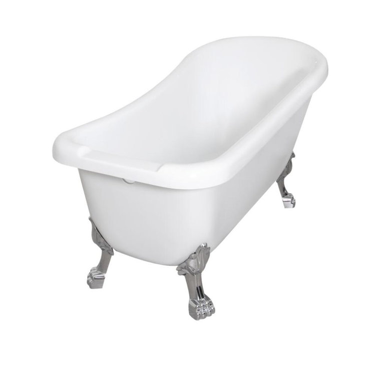 67'' White Acrylic Clawfoot Freestanding Bathtub