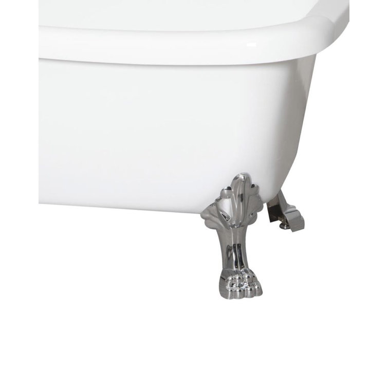 67'' White Acrylic Clawfoot Freestanding Bathtub