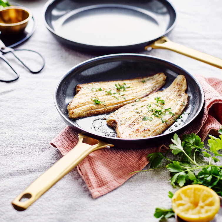 Black Aluminum Nonstick Ceramic Coating 2-Piece Fry Pan Set