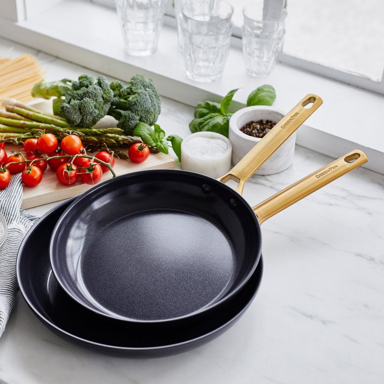 Black Aluminum Nonstick Ceramic Coating 2-Piece Fry Pan Set