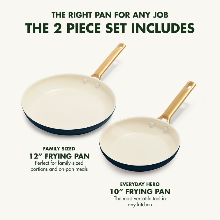 Twilight Blue and Cream Ceramic Nonstick 2-Piece Frying Pan Set