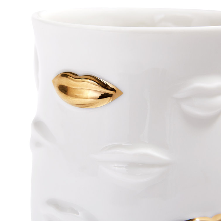 Gala Muse Inspired White Ceramic Mug with Gilded Accents