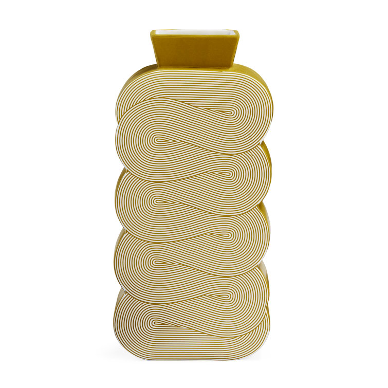 Large Yellow Porcelain Novelty Table Vase