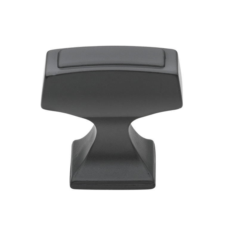 Matte Black Rectangular Cabinet Knob Multipack with Mounting Hardware