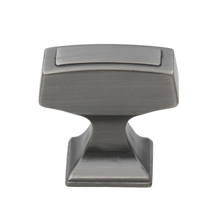 Satin Pewter Rectangular Cabinet Knobs with Mounting Hardware