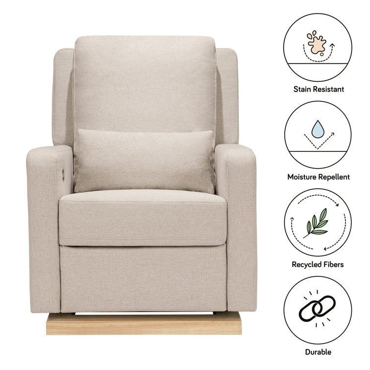 Sigi Sustainable Beach Wood Recliner with USB and Glide Feature