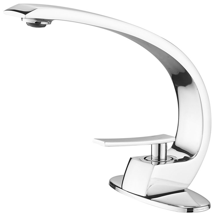 Polished Chrome Single Handle Modern Bathroom Faucet