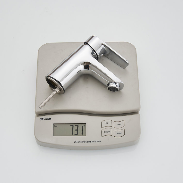 Polished Chrome Single Hole 1-Handle Bathroom Faucet with Deck Plate