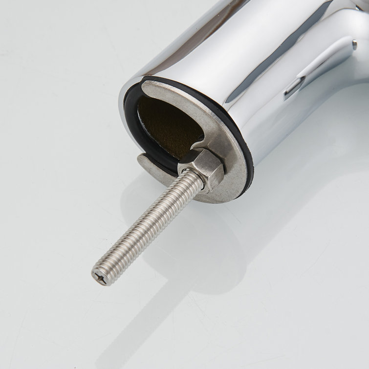 Polished Chrome Single Hole 1-Handle Bathroom Faucet with Deck Plate
