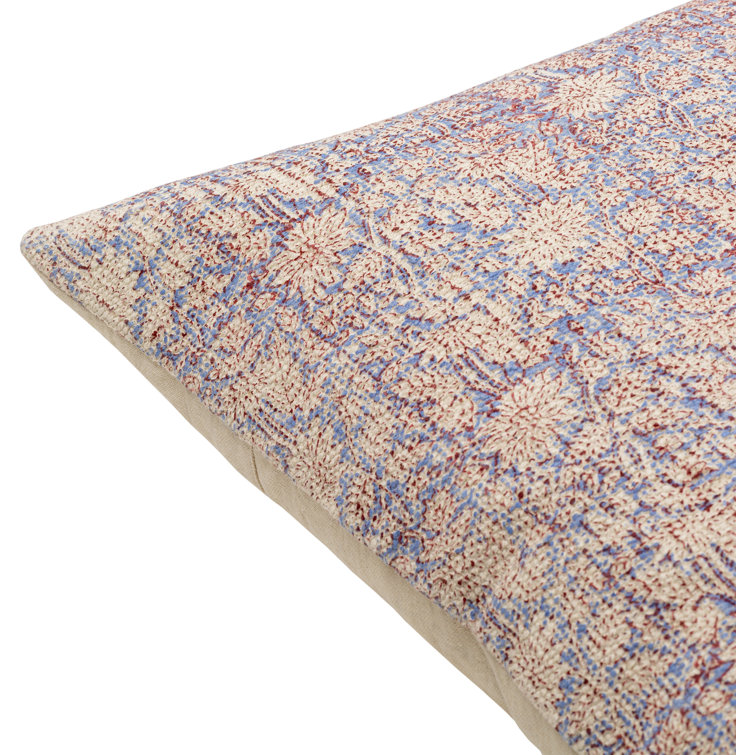 Floral Patterned Cotton Square Throw Pillow Set