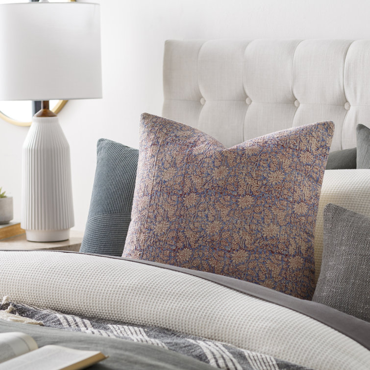 Floral Patterned Cotton Square Throw Pillow Set