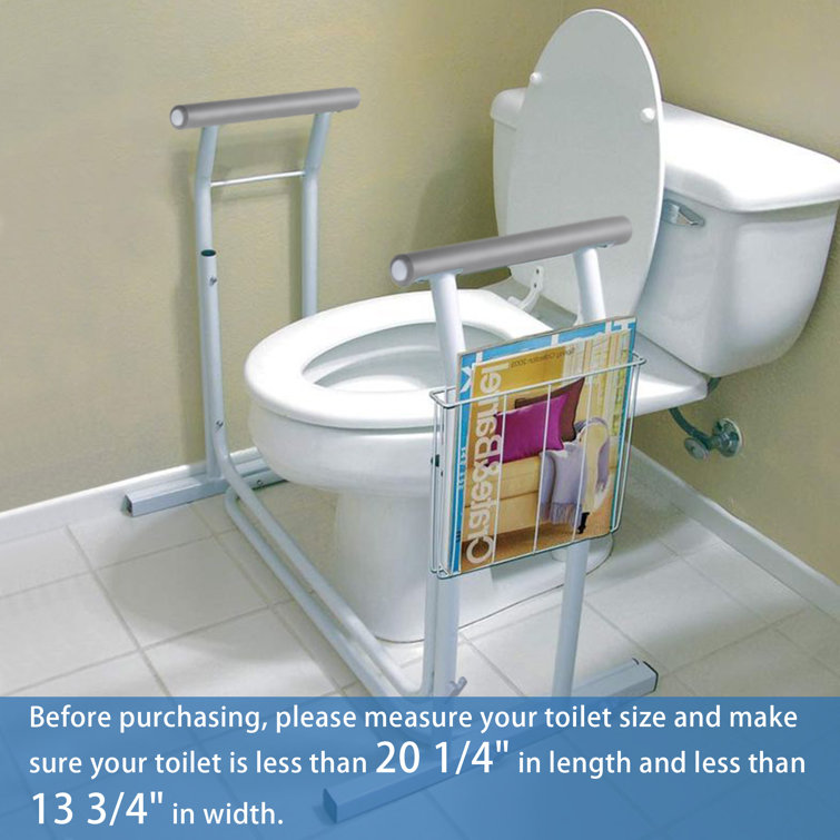 White Metal Toilet Safety Frame with Padded Handles