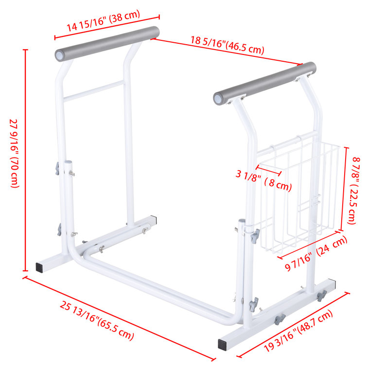White Metal Toilet Safety Frame with Padded Handles
