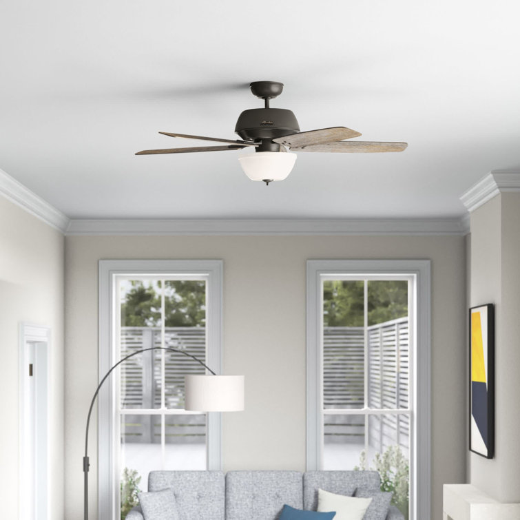 52" Bronze Reversible Blade Ceiling Fan with LED Light and Remote