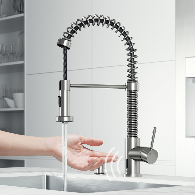 Stainless Steel Touchless Pull-Down Kitchen Faucet with Spray