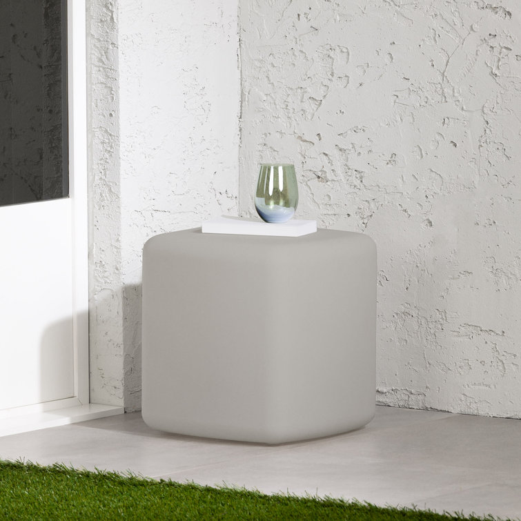 Dalya 16'' Greige Polyethylene Outdoor Side Table