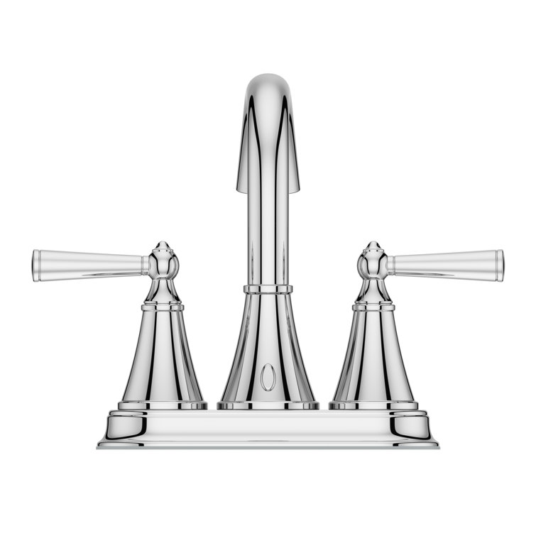 Polished Chrome Double Handle Centerset Bathroom Faucet